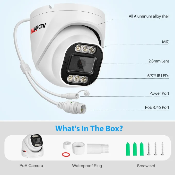 5MP Security Audio PoE Dome Camera Color Night Vision MN519 - Image 9