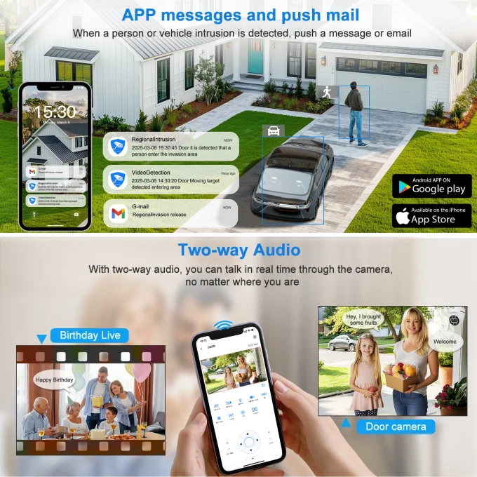 4K Security Camera System,4pcs Wired 4MP PoE Camera(NO HDD) - Image 5