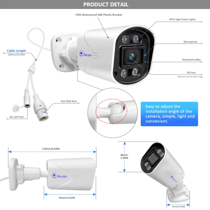 Eyes.sys 8MP/4MP Wide Angle Lens POE Camera-22229 - Image 6