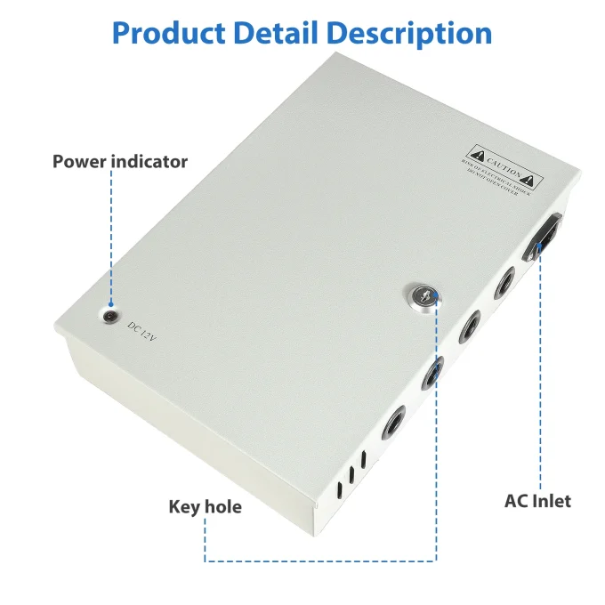 18 Channels DC12V 30 Amp PTC Reset Fuse CCTV Power Supply - Image 3