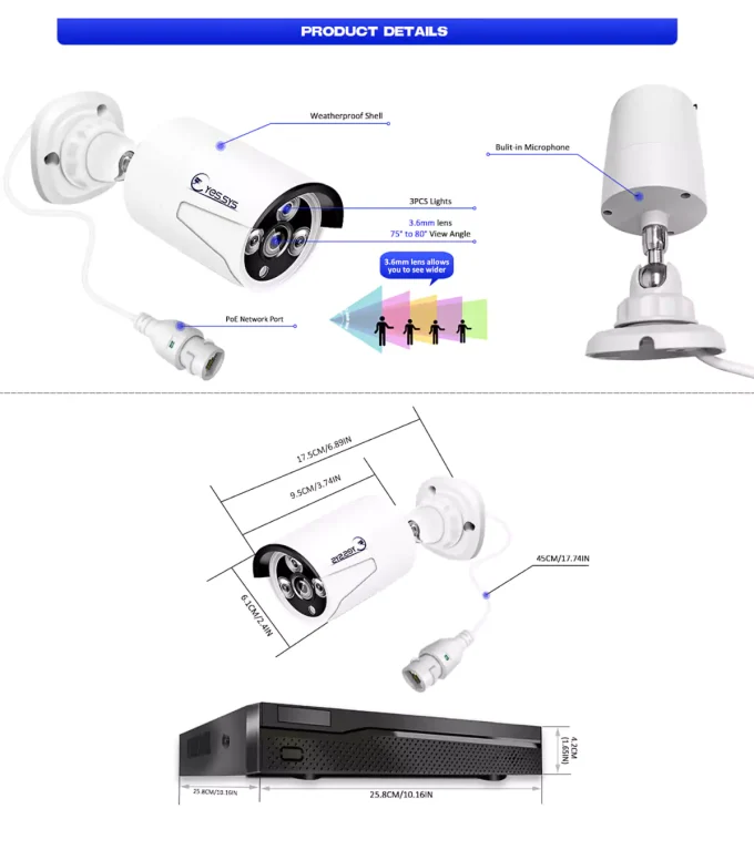 Eyes.sys PoE Security Camera System 4K 8CH NVR+4/6/8Pcs 5MP PoE Cameras(NO HDD) - Image 15