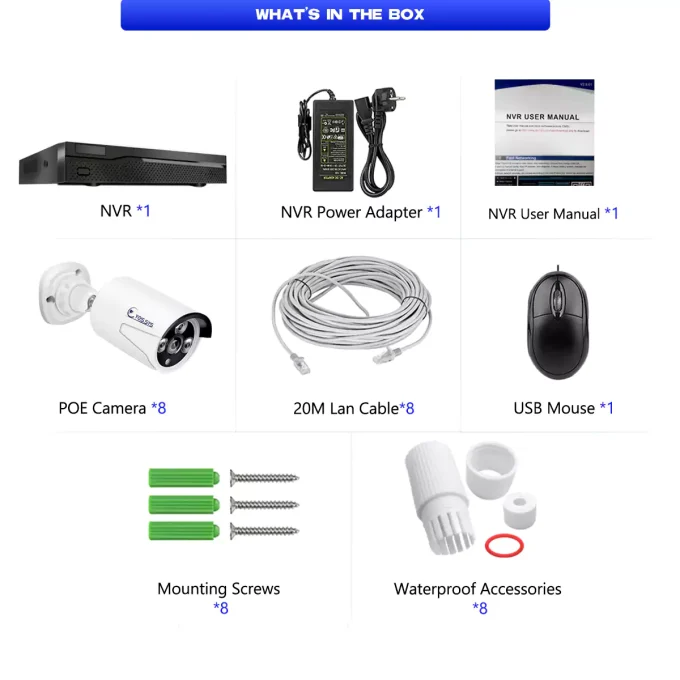 Eyes.sys PoE Security Camera System 4K 8CH NVR+4/6/8Pcs 5MP PoE Cameras(NO HDD) - Image 18