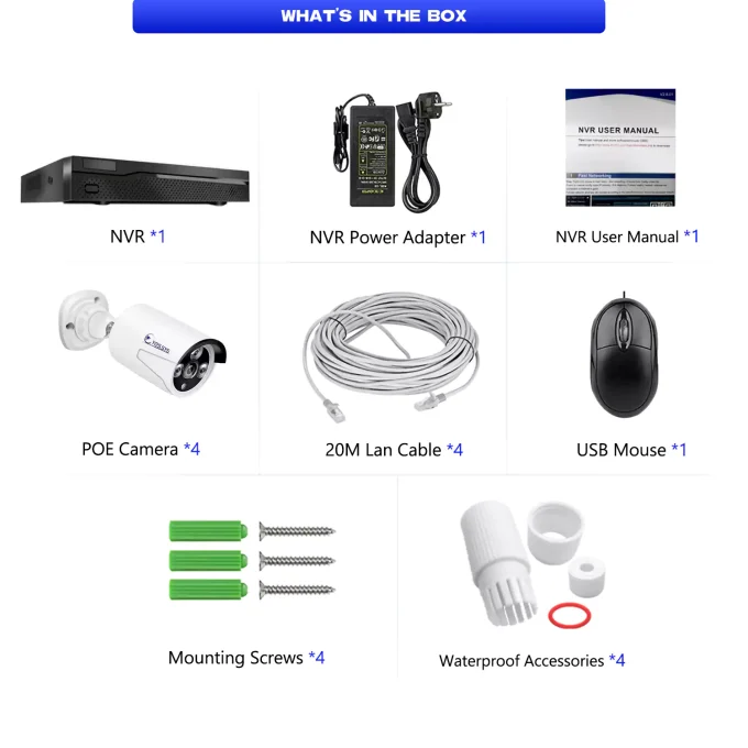 Eyes.sys PoE Security Camera System 4K 8CH NVR+4/6/8Pcs 4MP PoE Cameras(NO HDD) - Image 9