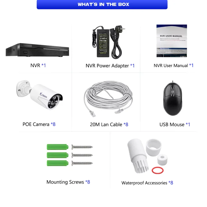 Eyes.sys PoE Security Camera System 4K 8CH NVR+4/6/8Pcs 4MP PoE Cameras(NO HDD) - Image 7